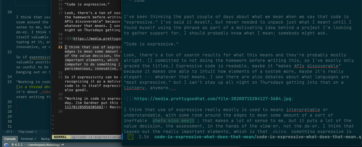 What do we mean when we say ‘code is expressive,’ anyway? – datablog